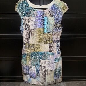 Ali Ro Women's Dress Size‎ 8 Short Cap Sleeves Multicolor